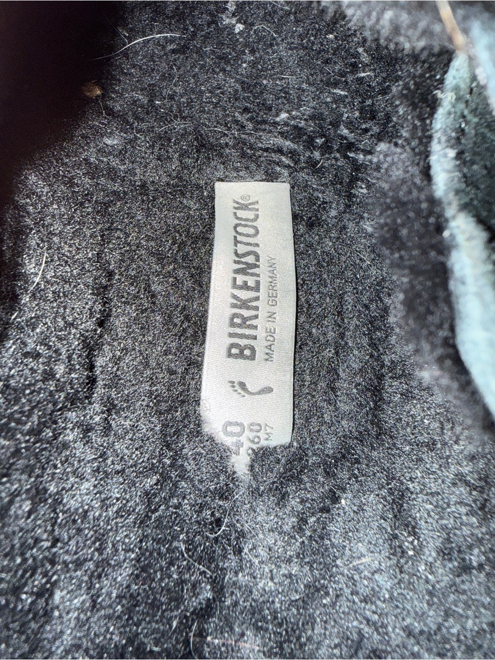 Birkenstock Black Suede Fur-Lined Clog Mule - Picture 7 of 9